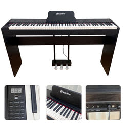 Suprimo SDP88 BK Digitalpiano 88 mit gewichteten Tasten, Schwarz