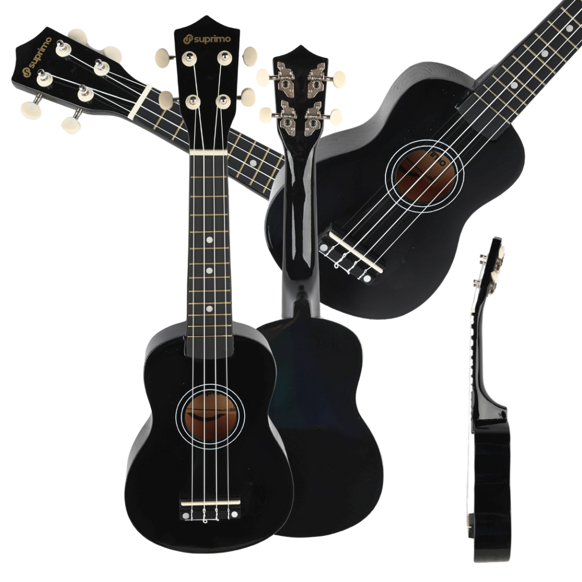 SUPRIMO UK21 BK Sopran Ukulele 21" Schwarzes Holz