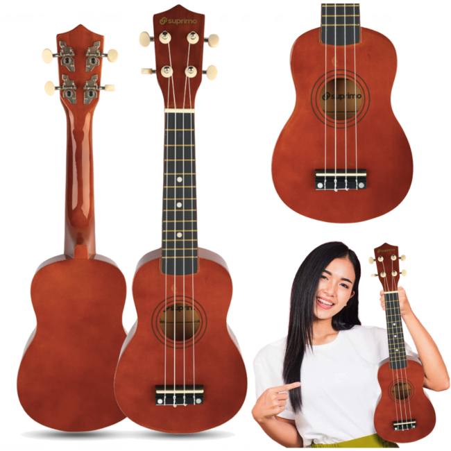 Sopran-Ukulele, dunkles Holz