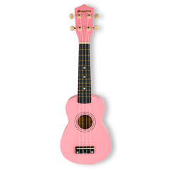 Ukulelenset mit Etui, Tuner und Zubehör, Pink