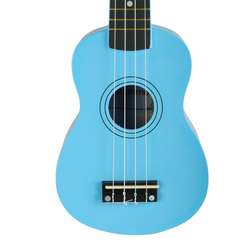 Ukulelenset mit Etui, Tuner und Zubehör, Blau