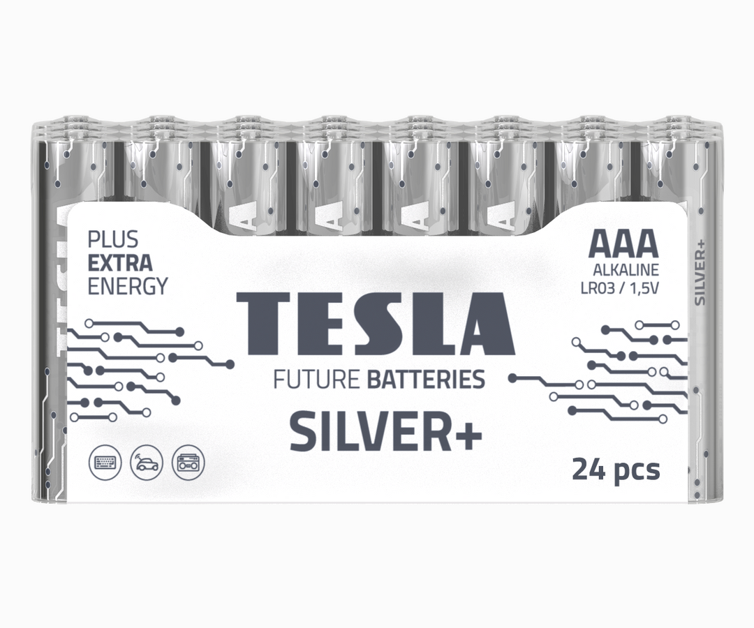 Tesla Silver+ AAA Alkaline Batterien (24 stk)