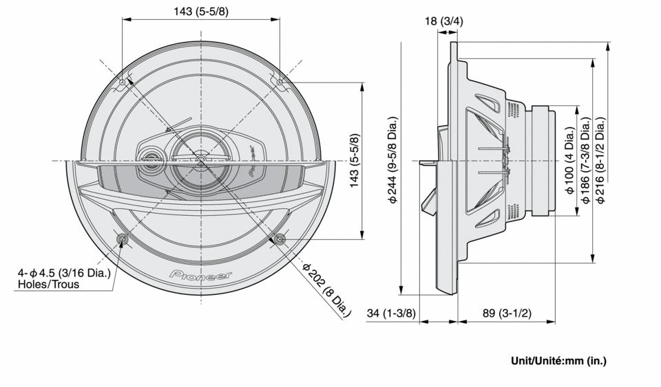 Pioneer TS-A2013i 3-Wege Lautsprecher (500W, 20 cm)