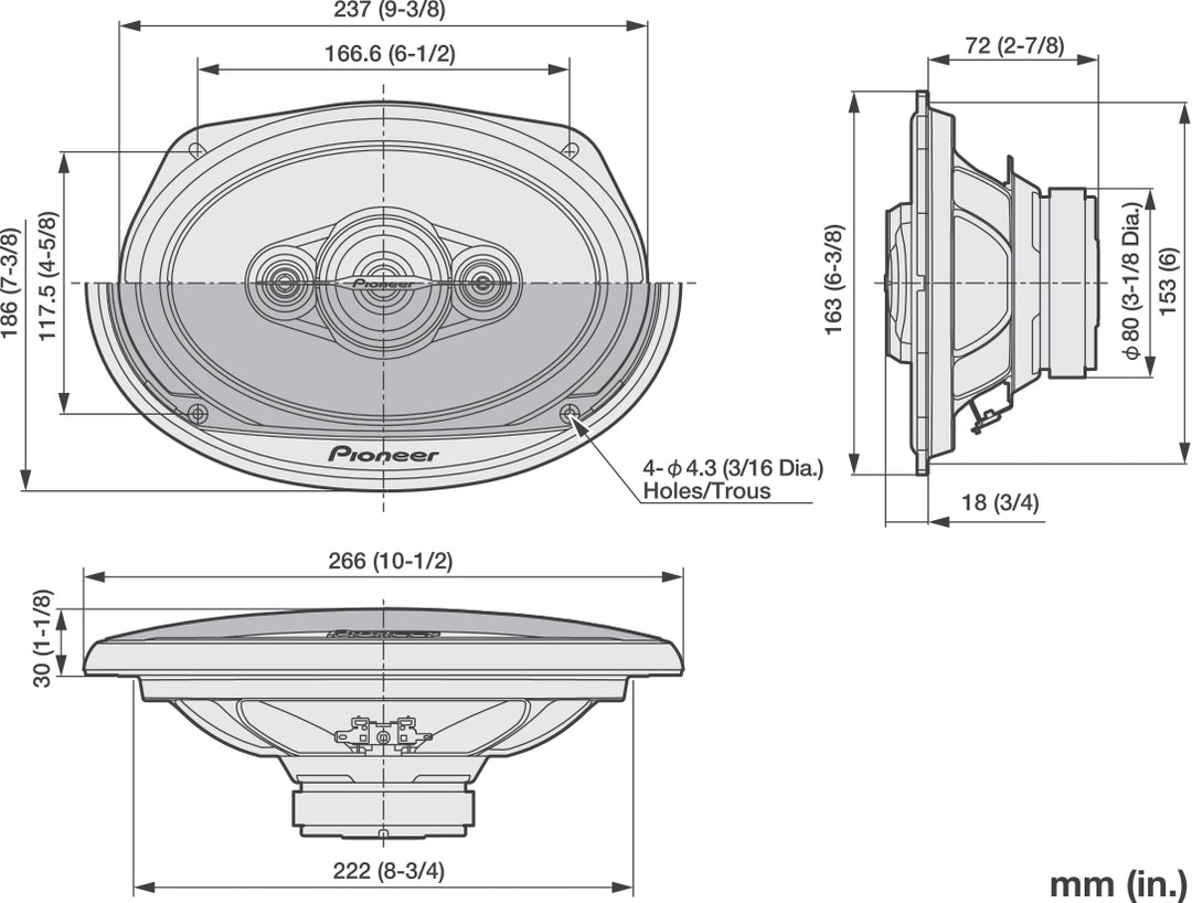 Pioneer TS-A6961F 4-Wege Koaxialsystem (450W, 6"x9")