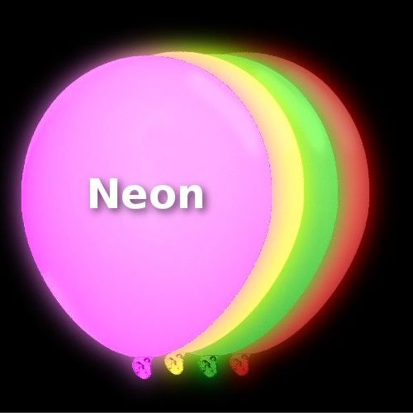 Neonfarbene UV-Ballons (Mix, 100 Stk.)