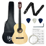 V-Tone CG TWO NT Klassische Gitarren 4/4 Starterset in Natur mit Tasche & Zubehör