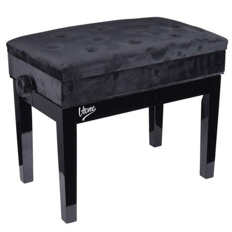 V-TONE Bench 2 WL Klavierbank – Schwarzer Velours mit Stauraum