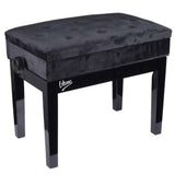 V-TONE Bench 2 WL Klavierbank – Schwarzer Velours mit Stauraum