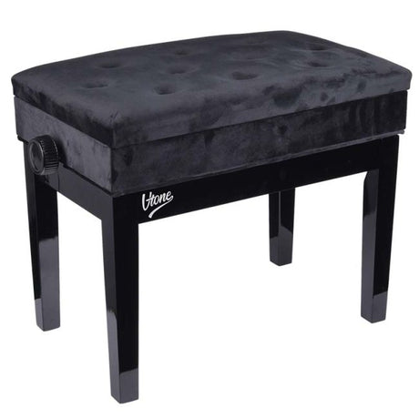 V-TONE Bench 2 WL Klavierbank – Schwarzer Velours mit Stauraum