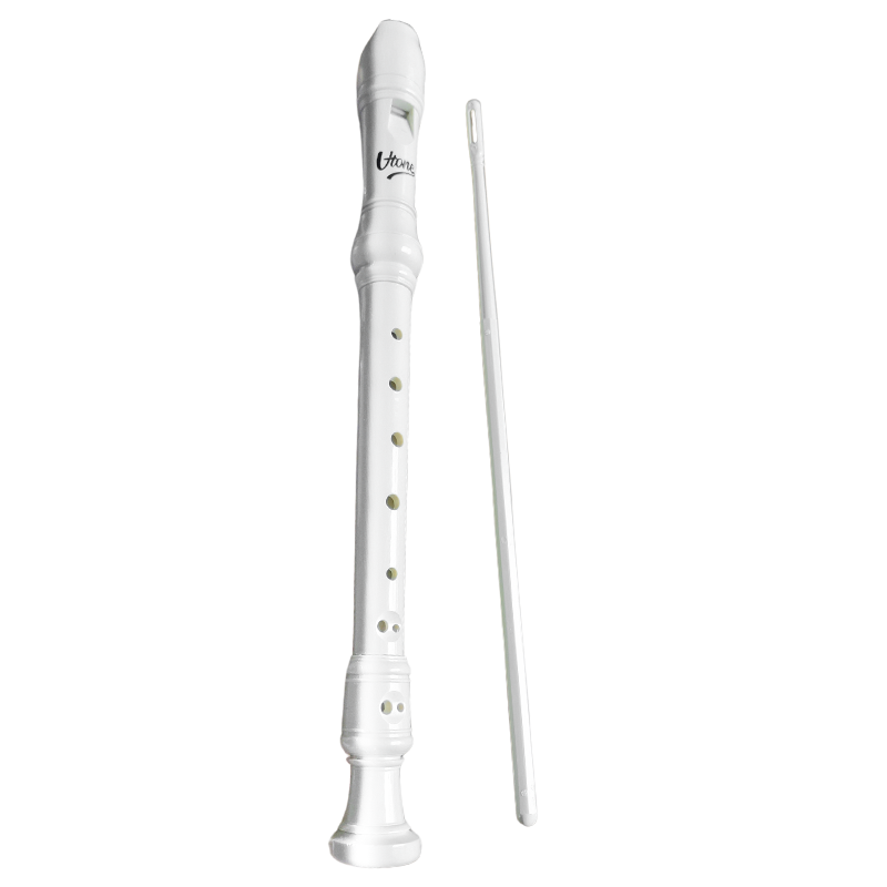 V-TONE FL P1 Weiß Sopranblockflöte mit Reinigungsstab und Etui