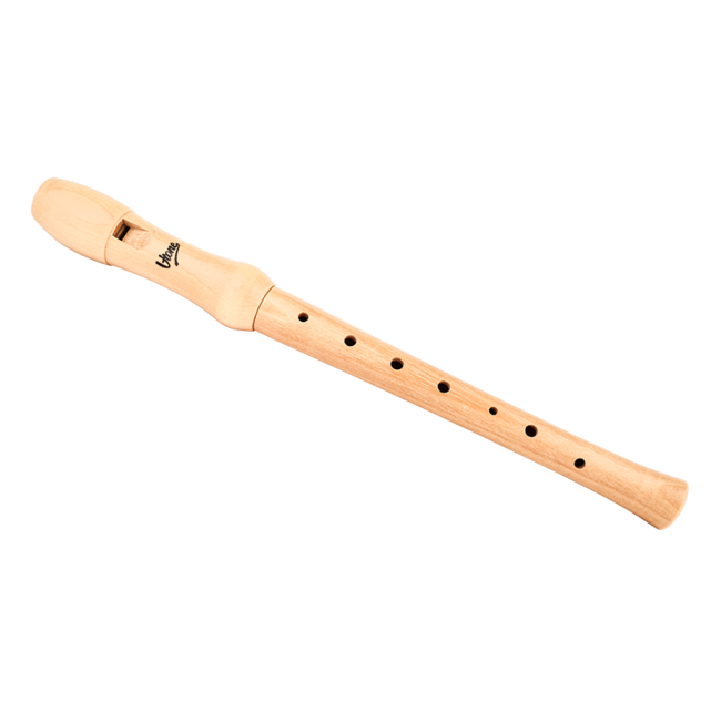 V-TONE FL W1 Sopran-Blockflöte aus Naturholz mit Reinigungsstab, Fett und Etui