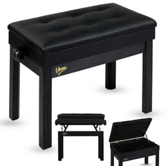 V-TONE Klavier- und Keyboardsbank mit Stauraum, Schwarz