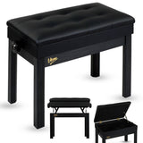 V-TONE Klavier- und Keyboardsbank mit Stauraum, Schwarz