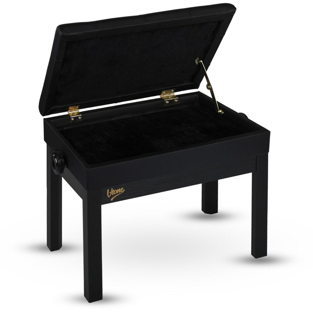 V-TONE Klavier- und Keyboardsbank mit Stauraum, Schwarz