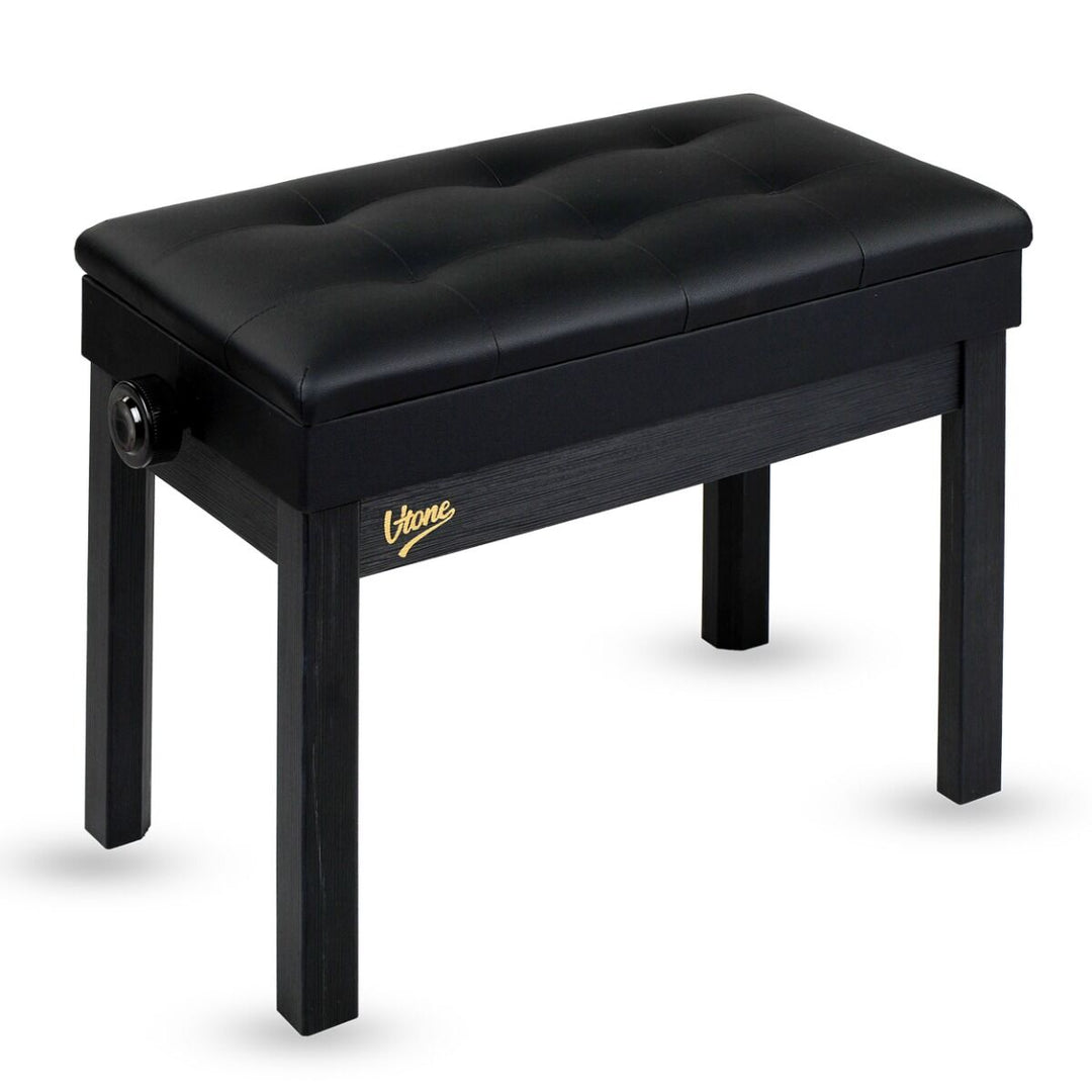V-TONE Klavier- und Keyboardsbank mit Stauraum, Schwarz