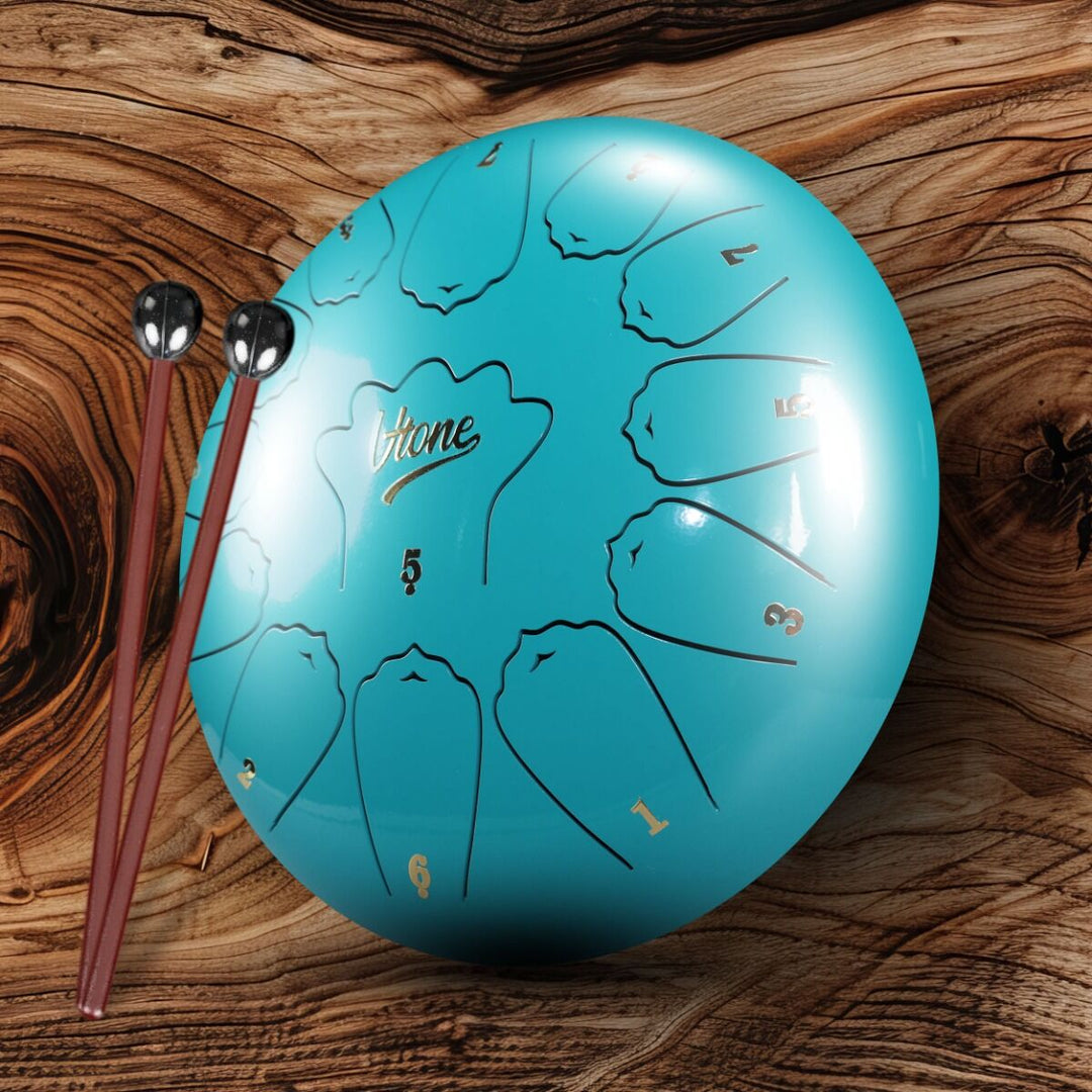 Tongue Drum 12" Cyan inkl. Tasche (13 Töne C Skala)
