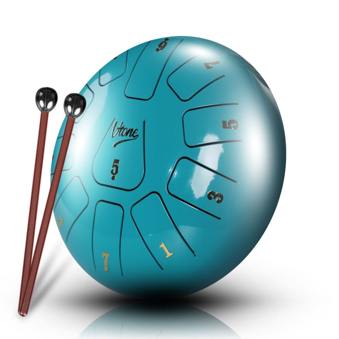 Tongue Drum 8" Cyan inkl. Tasche (11 Töne C Skala)