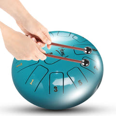 Tongue Drum 8" Cyan inkl. Tasche (11 Töne C Skala)