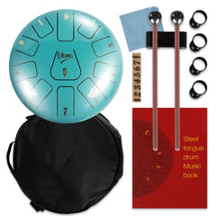 Tongue Drum 8" Cyan inkl. Tasche (11 Töne C Skala)