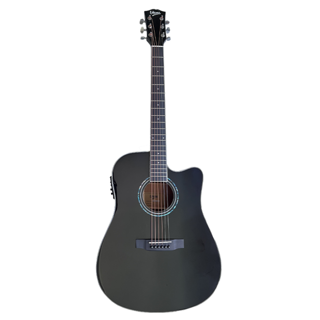 V-TONE VEAG1 CE BK elektroakustische Gitarre 4/4 Dreadnought Cutaway schwarz