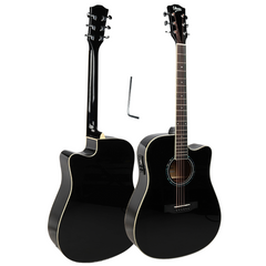 V-TONE VEAG1 CE BK elektroakustische Gitarre 4/4 Dreadnought Cutaway schwarz