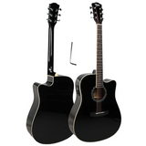 V-TONE VEAG1 CE BK elektroakustische Gitarre 4/4 Dreadnought Cutaway schwarz