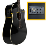 V-TONE VEAG1 CE BK elektroakustische Gitarre 4/4 Dreadnought Cutaway schwarz