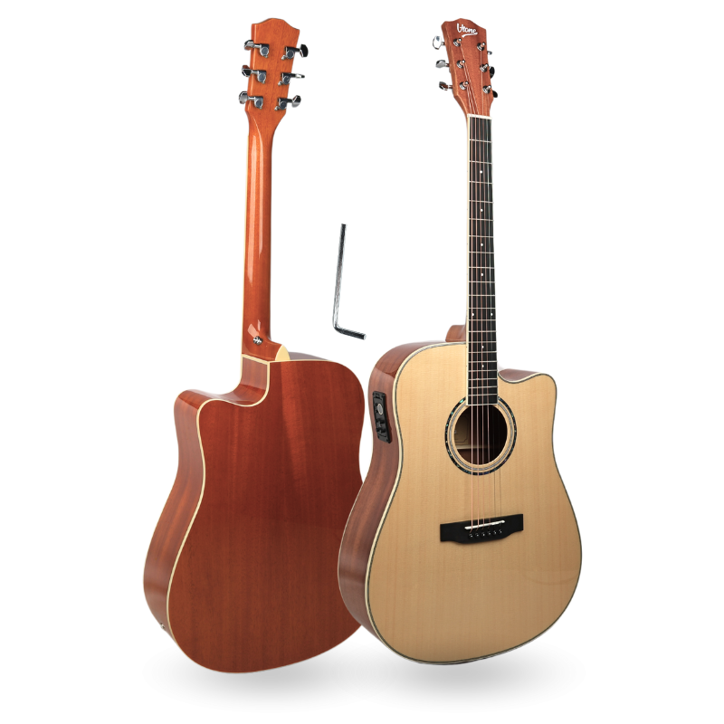 V-TONE VEAG1 CE NT Elektroakustische Gitarre 4/4 Dreadnought Cutaway – Natur
