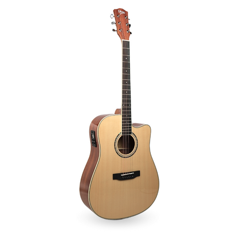 V-TONE VEAG1 CE NT Elektroakustische Gitarre 4/4 Dreadnought Cutaway – Natur