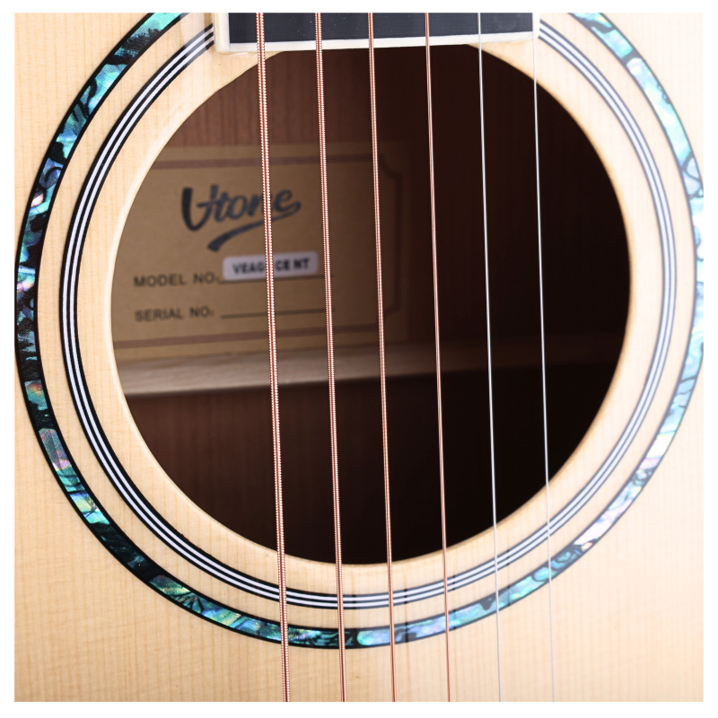 V-TONE VEAG1 CE NT Elektroakustische Gitarre 4/4 Dreadnought Cutaway – Natur
