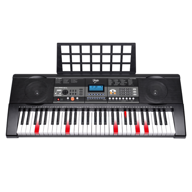 V-TONE VK-500 61L Keyboards – 61 Tangenter mit LED-Lernfunktion für Kinder und Anfänger