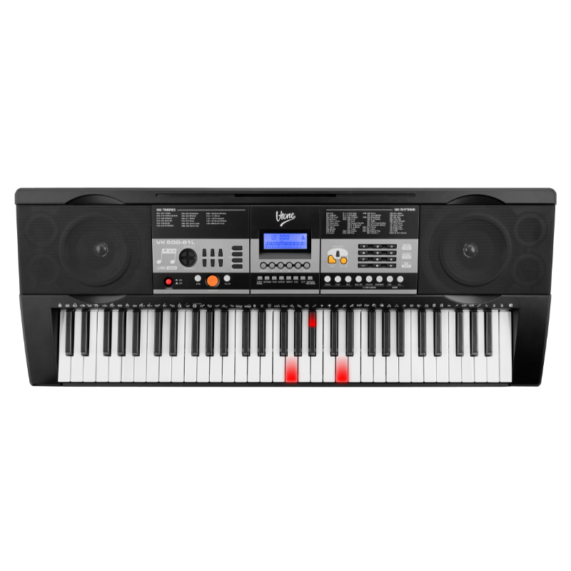 V-TONE VK-500 61L Keyboards – 61 Tangenter mit LED-Lernfunktion für Kinder und Anfänger