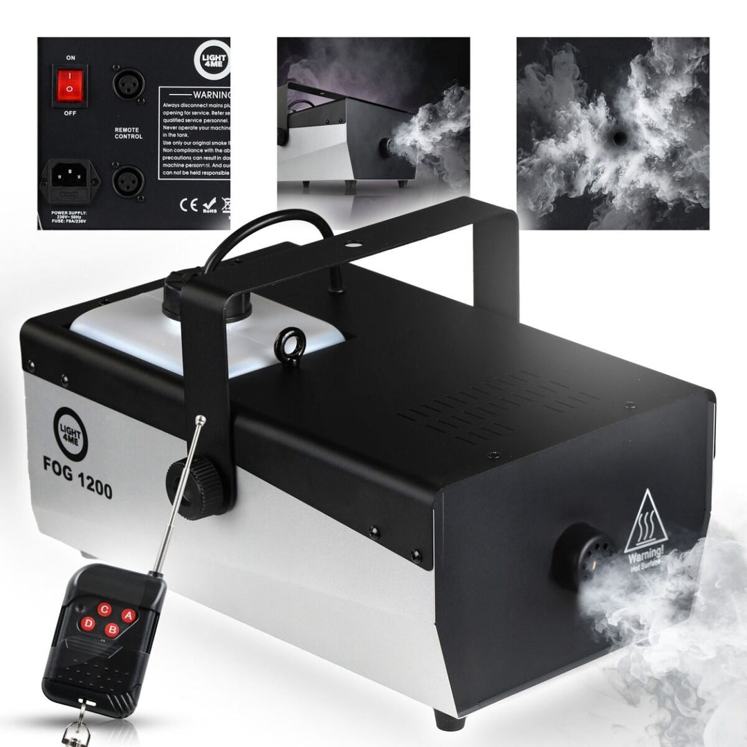Light4Me Fog 1200 V2 Nebelmaschine 1200W mit kabelloser Fernbedienung & DMX