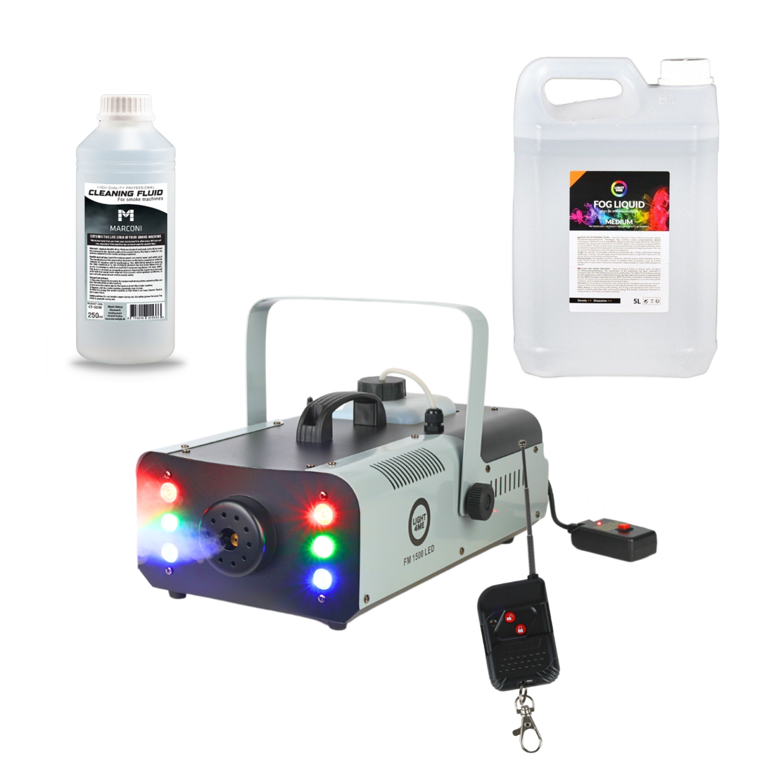 Light4Me FM 1500 LED Nebelmaschine 1500W Bundle
