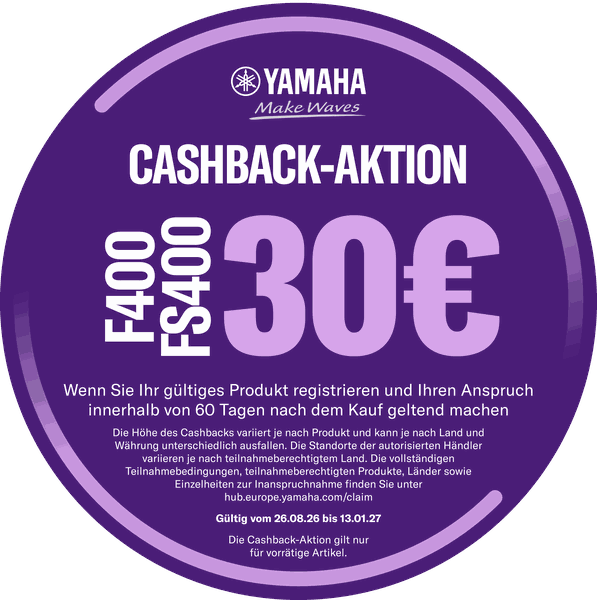 Yamaha Cashback-Aktion: 30 € zurückerhalten – so geht's