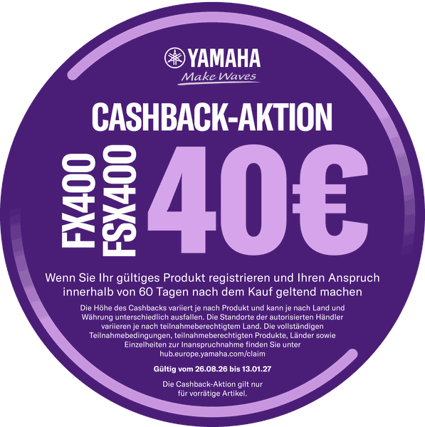 Yamaha Cashback-Aktion: 40 € zurückerhalten – so geht's