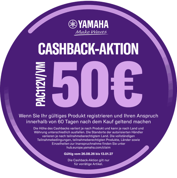 Yamaha Cashback-Aktion: 50 € zurückerhalten – so geht's