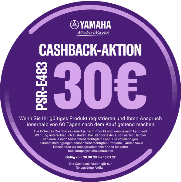 Yamaha Cashback-Aktion: 30 € zurückerhalten – so geht's